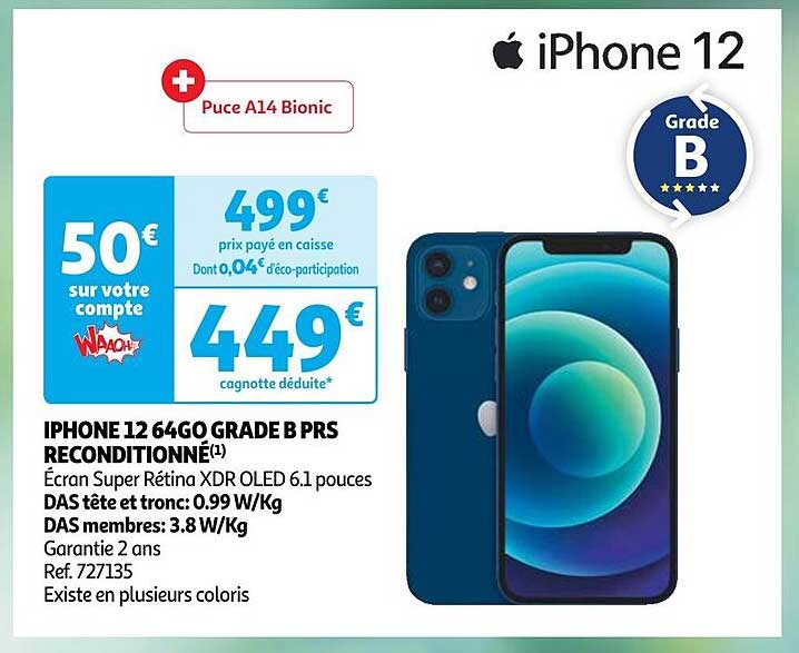 iphone 12 64go grade b prs reconditionné