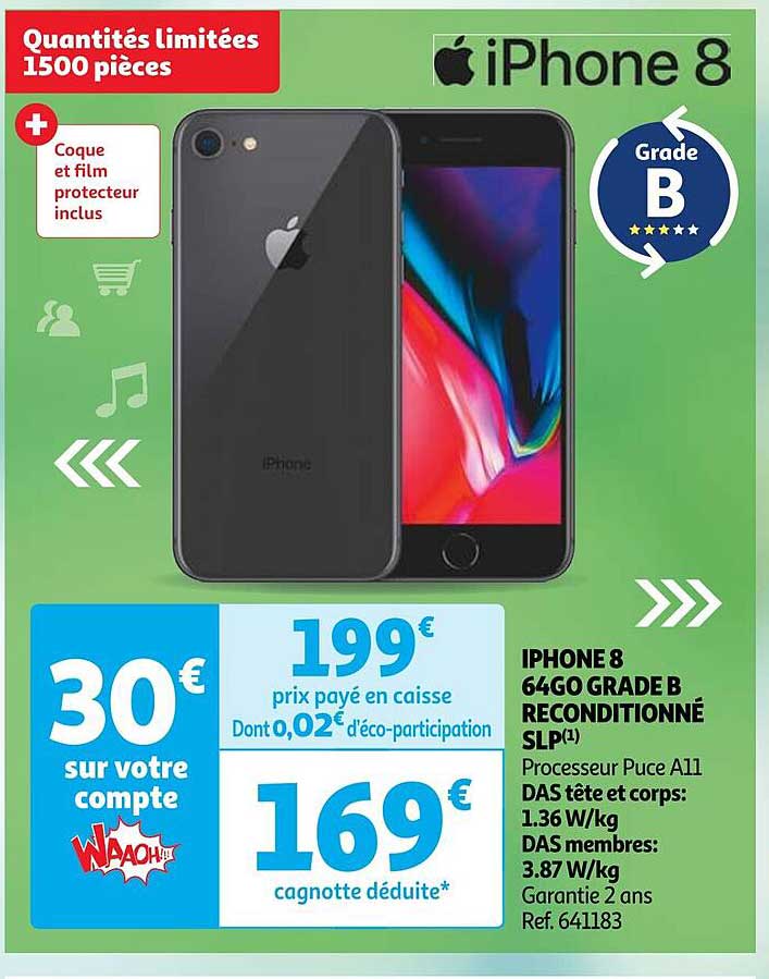 iphone 8 64go grade 8 reconditionné slp