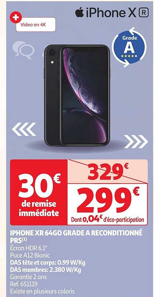 iphone xr 64go grade à reconditionné prs