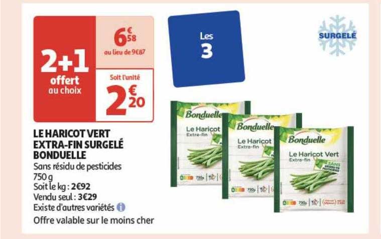 le haricot vert extra-fin surgelé bonduelle
