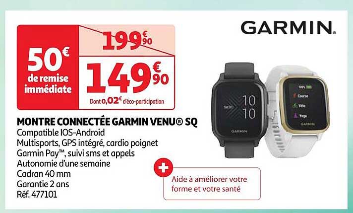 montre connectée garmin venu sq