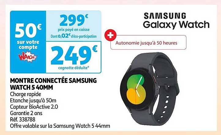 montre connectée samsung watch 5 40mm