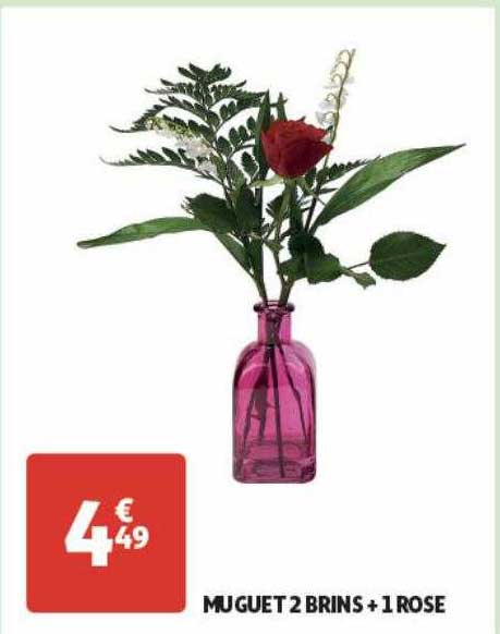 muguet 2 brins + 1 rose
