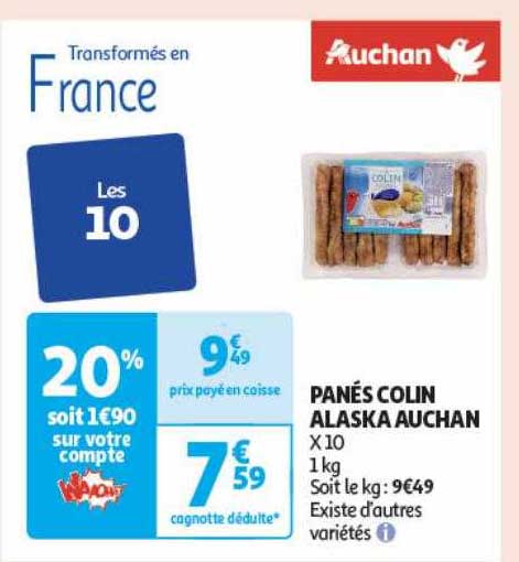 Panés Colin Alaska Auchan
