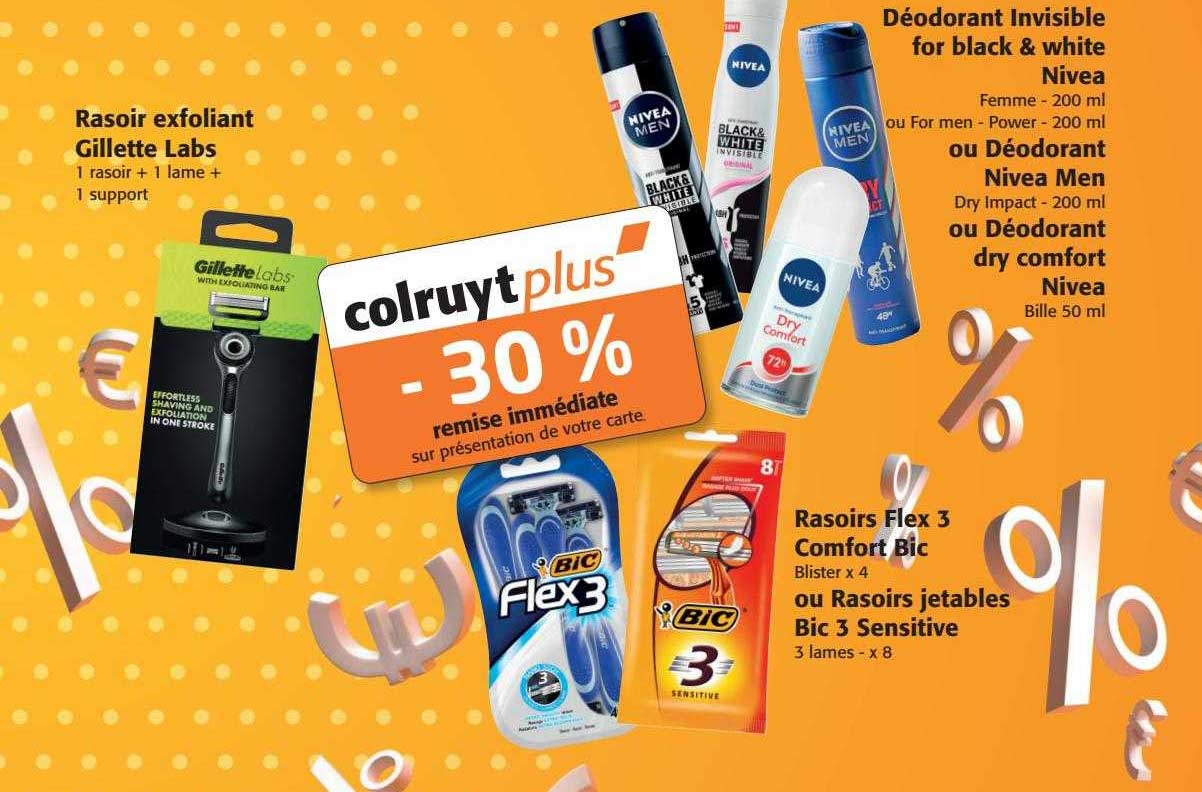 rasoir exfoliant gillette labs, déodorant invisible for black & white nivea ou déodorant nivea men ou déodorant dry comfort nivea, rasoirs flex 3 comfort bic ou rasoirs jetables bic 3 sensitive