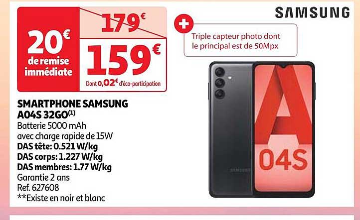 smartphone samsung a04s 32go