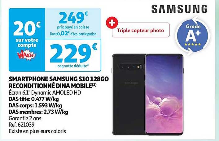 smartphone samsung s10 128go reconditionée dina mobke