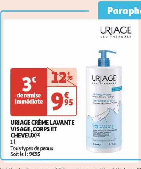 uriage crème lavante visage, corps et cheveux