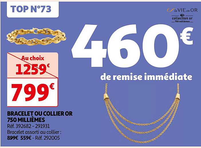 bracelet ou collier or 750 millièmes