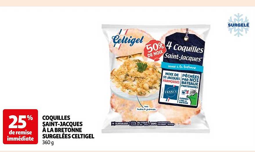 coquilles saint-jacques à la bretonne surgelées celtigel