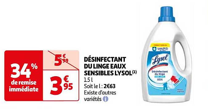 désinfectant du linge eaux sensibles lysol