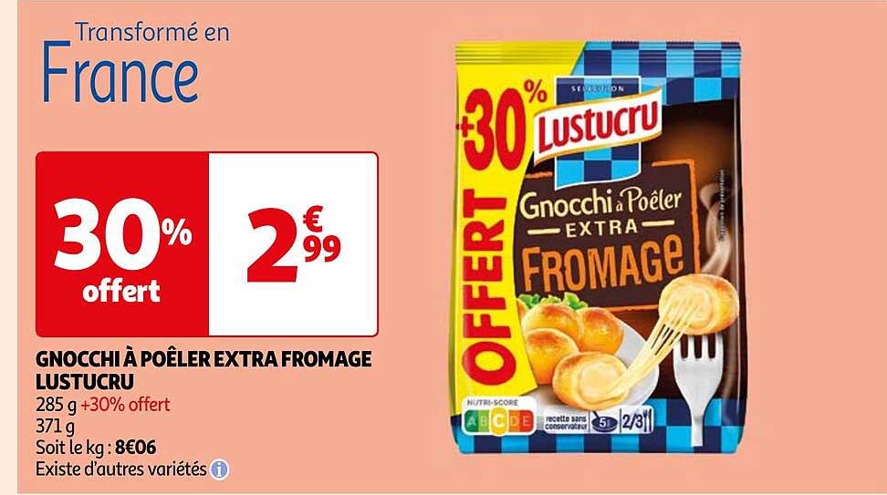 Gnocchi à Poêler Extra Fromage Lustucru