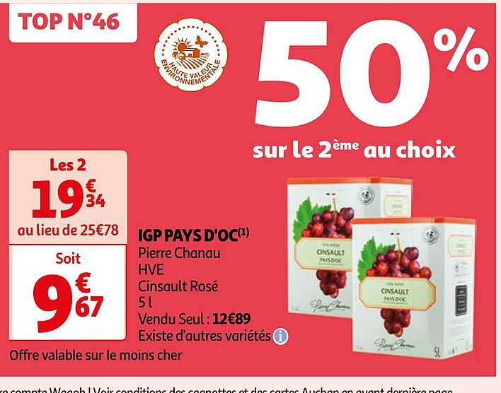 igp pays d'oc pierre chanau hve cinsault rosé 5l