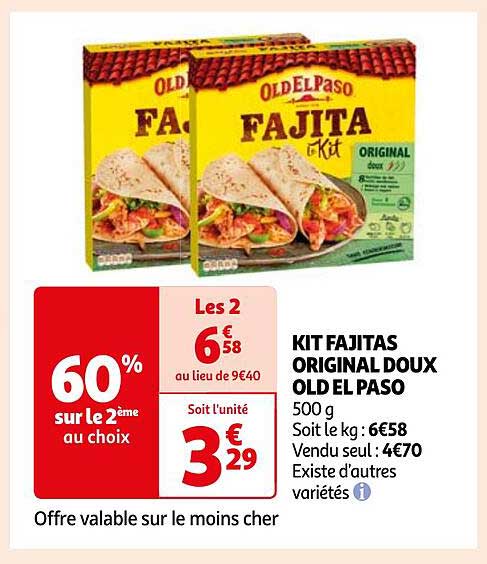 Kit Fajitas Original Doux Old El Paso