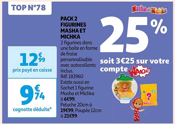 pack 2 figurines masha et michka