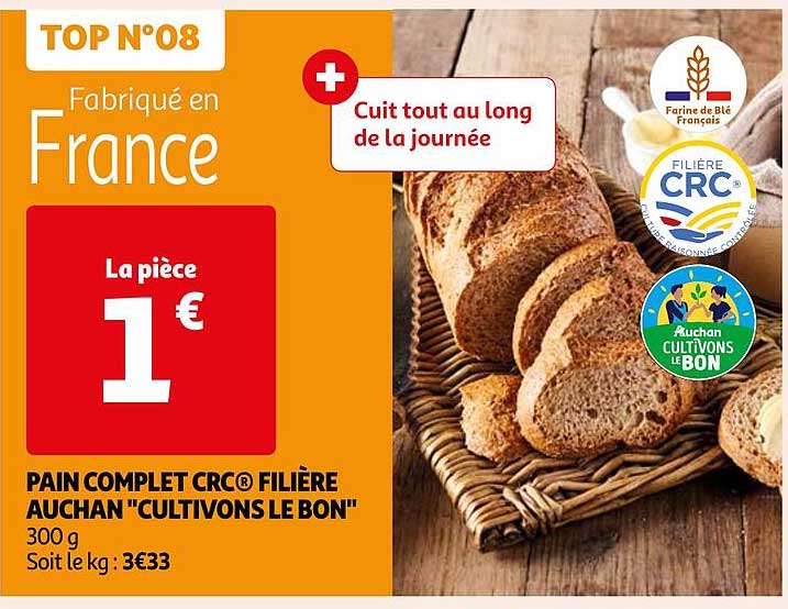 pain complet crc filière auchan "cultivons le bon"