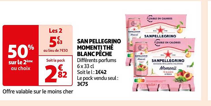 san pellegrino momenti thé blanc pêche
