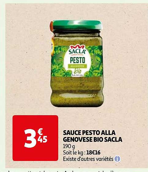 sauce pesto alla genovese bio sacla