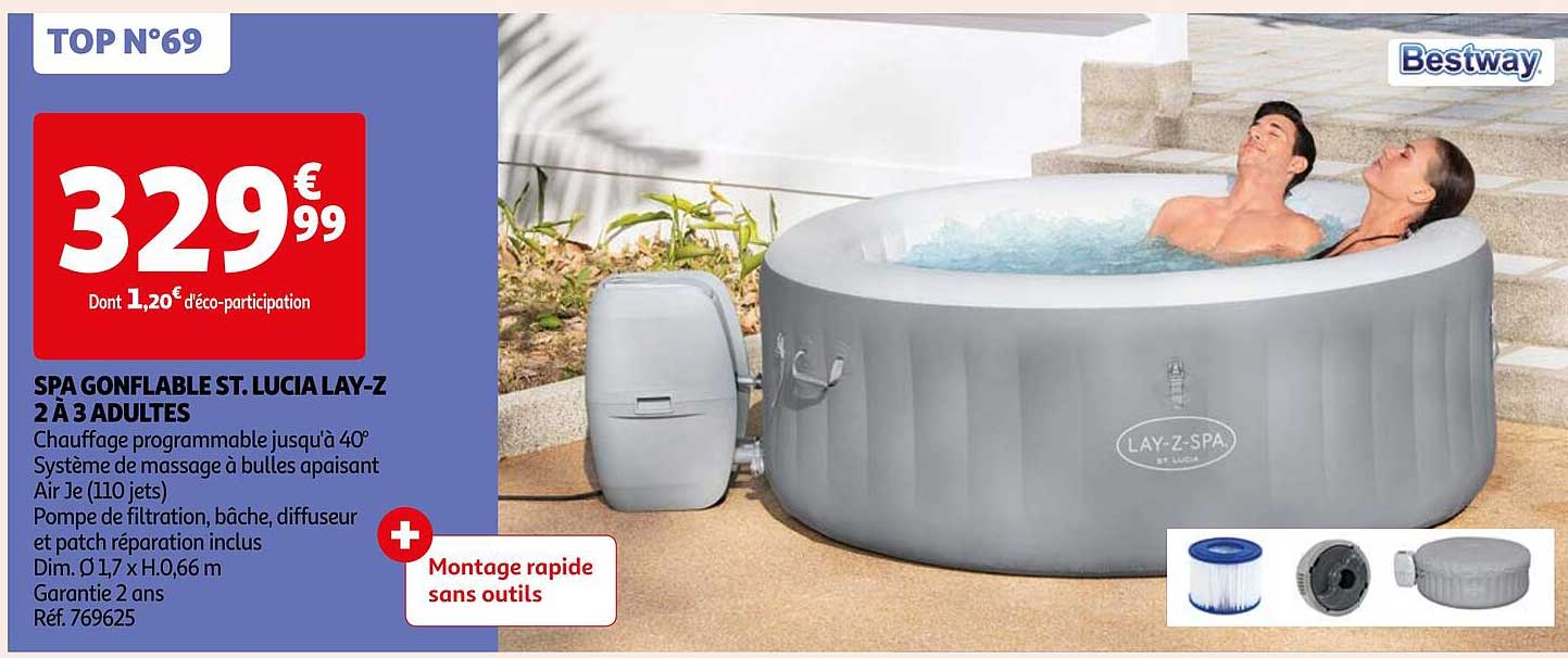 spa gonflable st. lucia lay-z 2 à 3 adultes