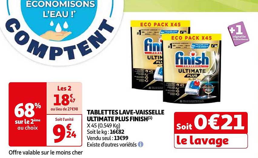 tablettes lave-vaisselle ultimate plus finish