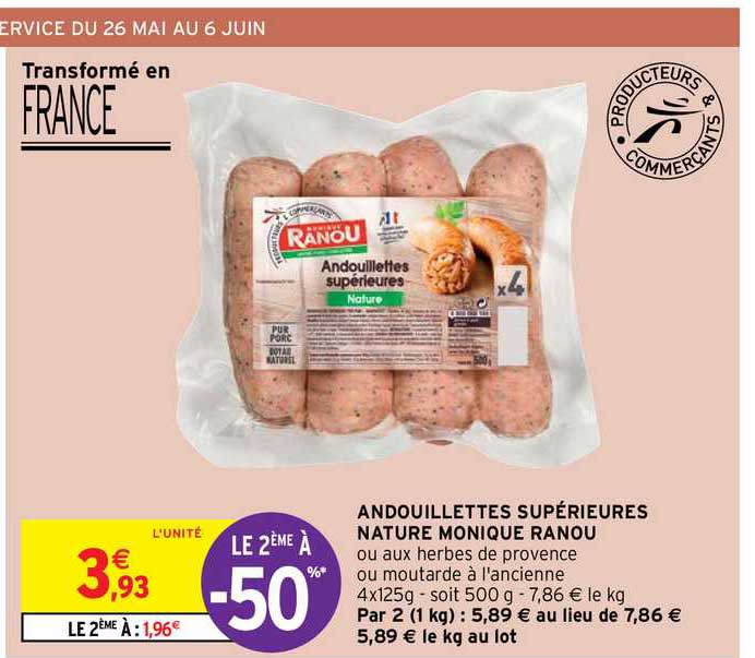 andouillettes supérieures nature monique ranou