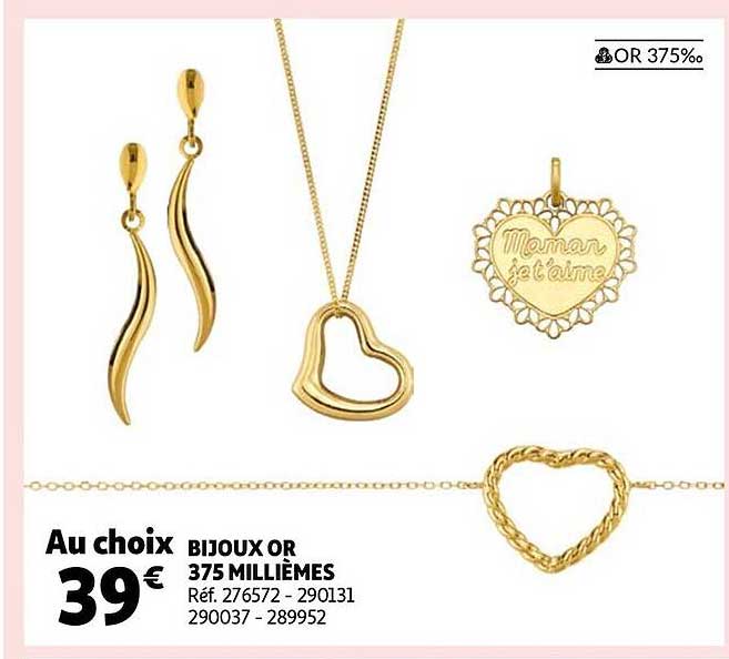bijoux or 375 millièmes