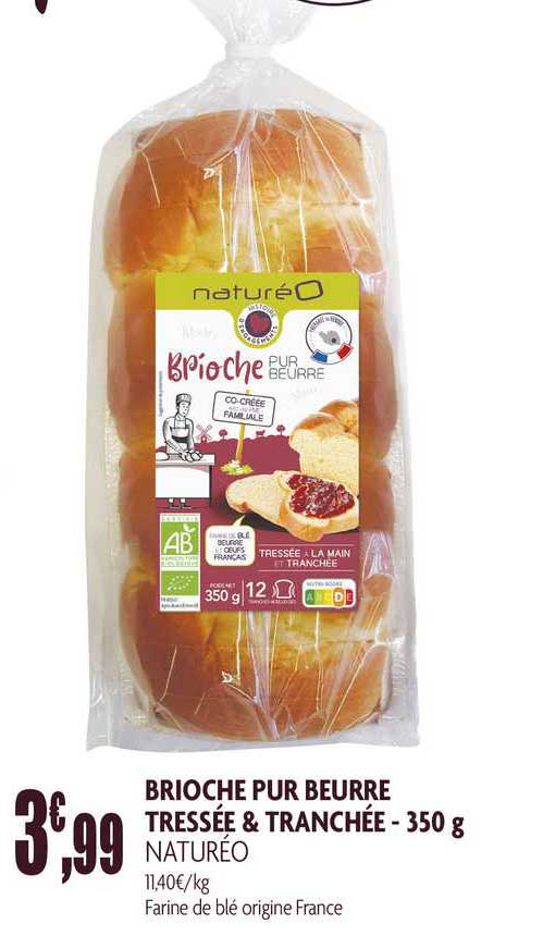 Brioche Pur Beurre Tressée & Tranchée - 350 G