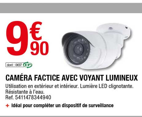 caméra factice avec voyant lumineux