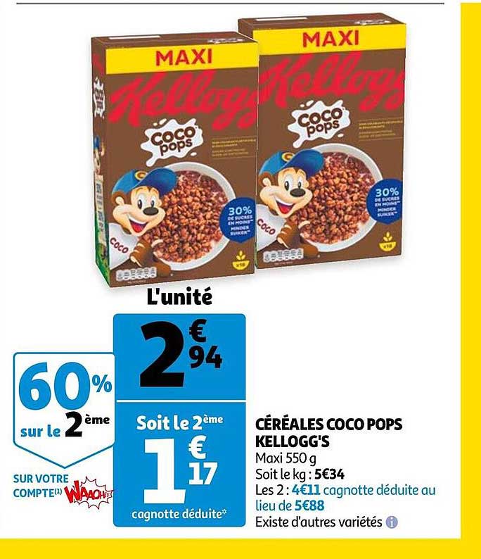 céréales coco pops kellogg's