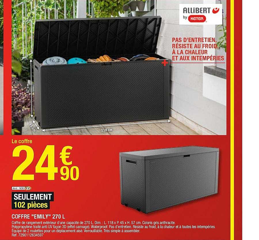 Coffre "emily" 270 L Allibert