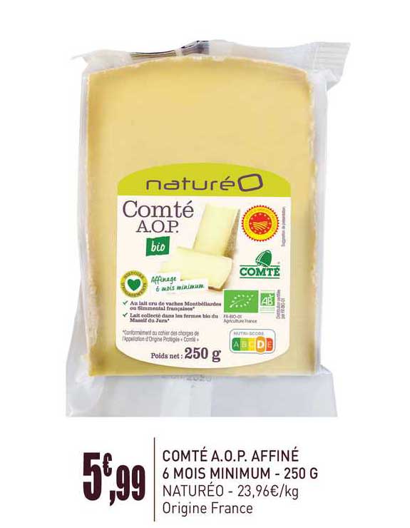 comté a.o.p. affiné 6 mois minimum - 250 g