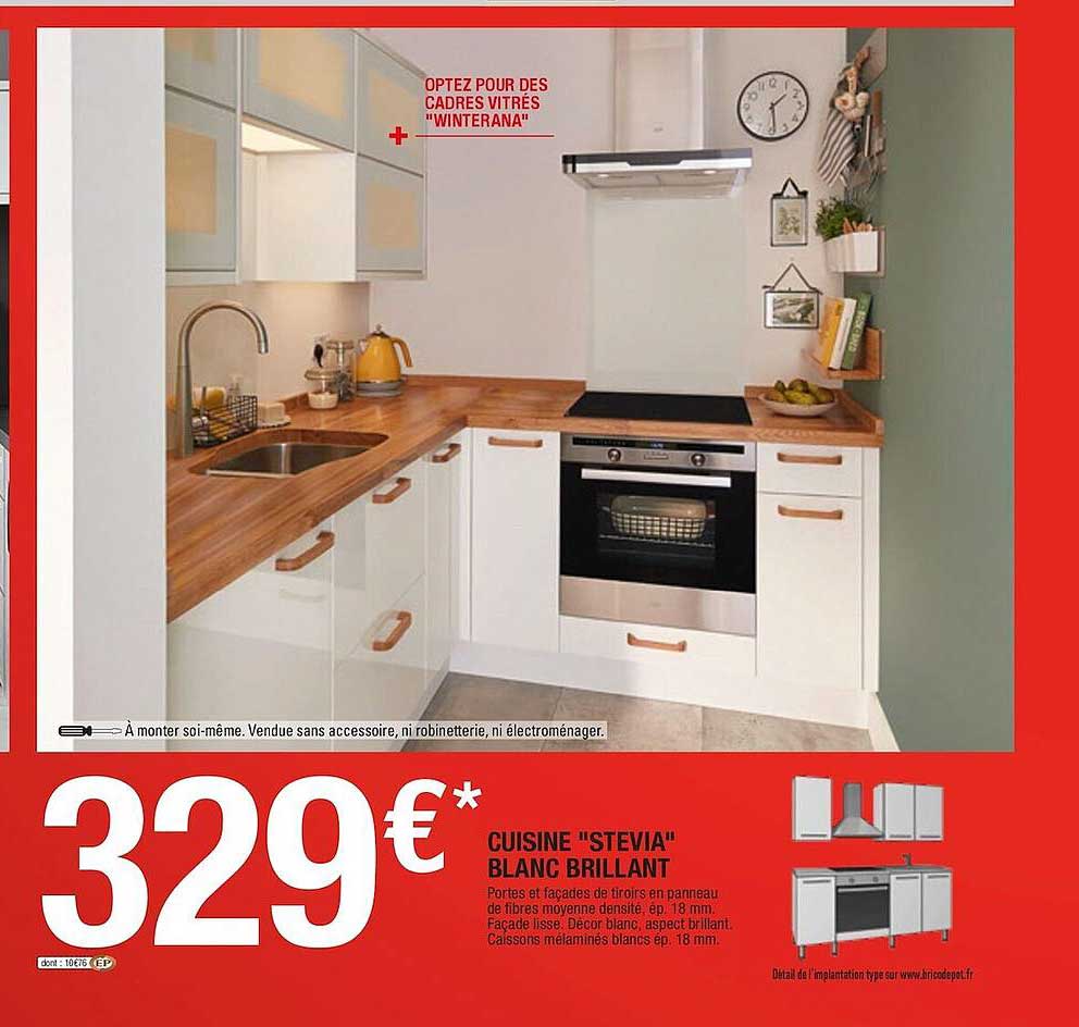 cuisine "stevia" blanc brillant