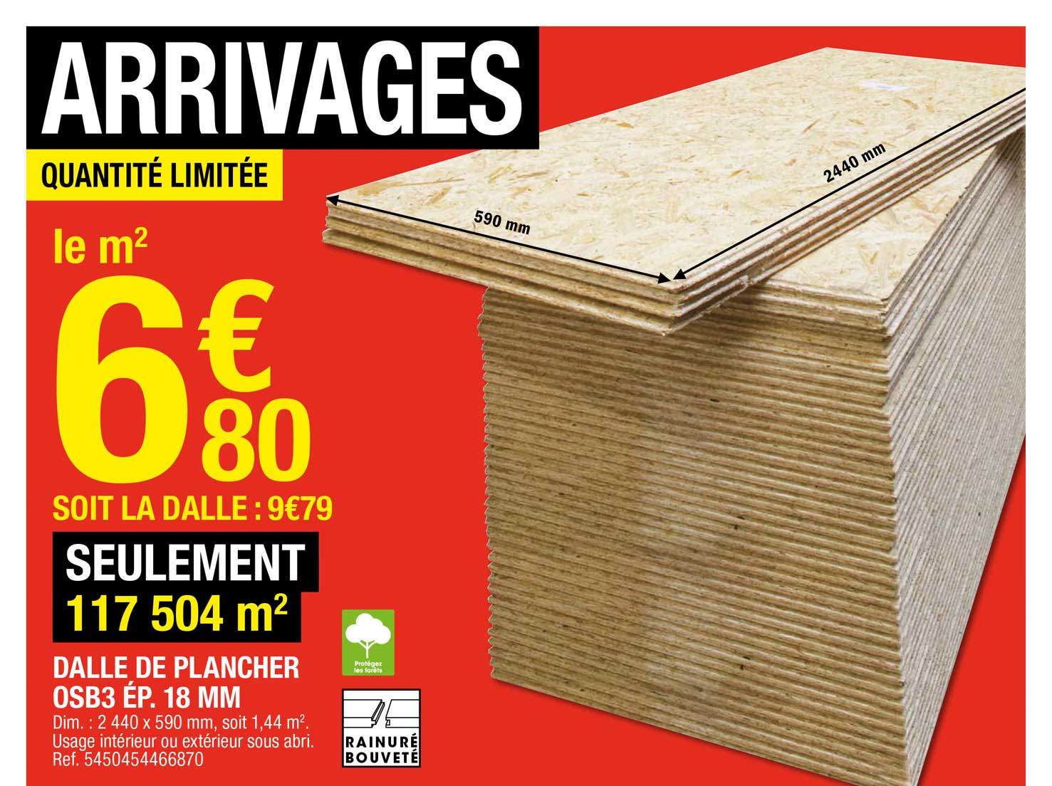 dalle de plancher osb3 ép. 18 mm