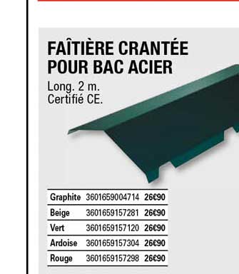 Faîtière Crantée Pour Bac Acier