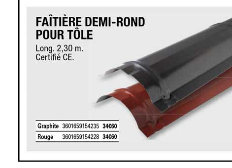 faîtière demi-rond pour tôle