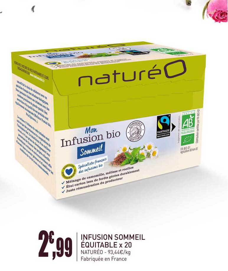 infusion sommeil équitable x20