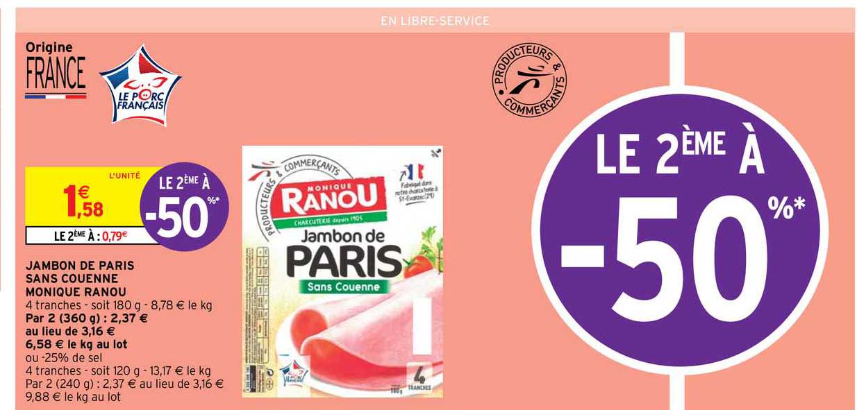 jambon de paris sans couenne monique ranou