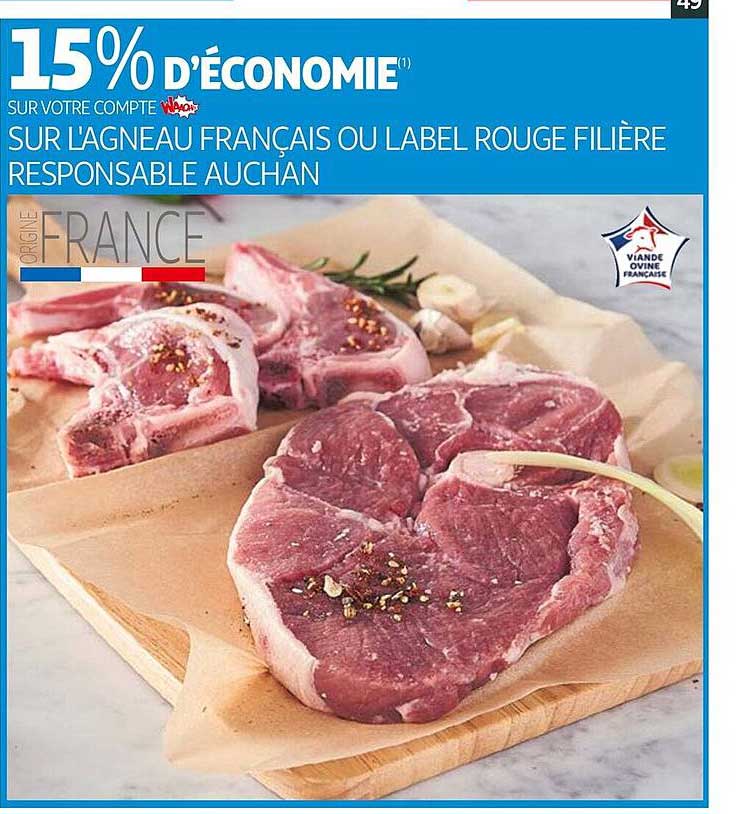 l'agneau français ou label rouge filière responsable auchan