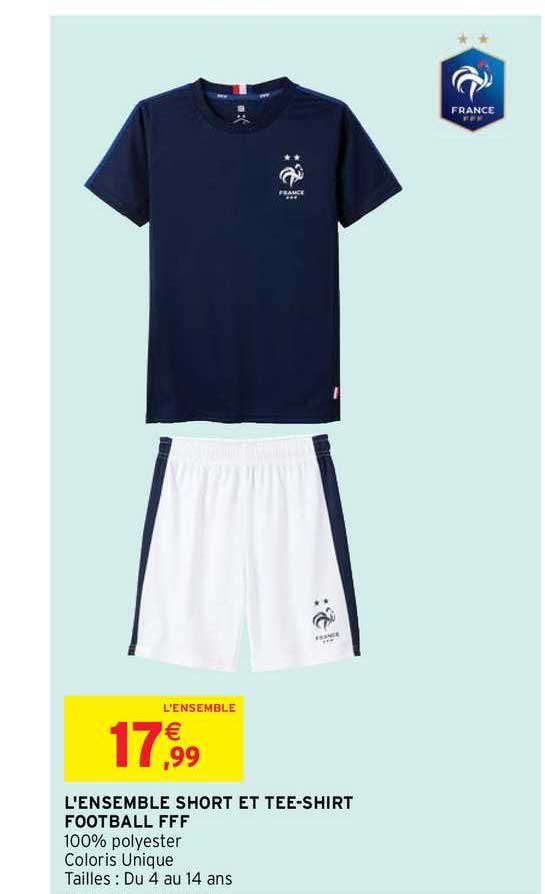 l'ensemble short et tee-shirt football fff