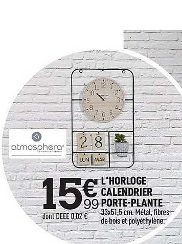 l'horloge calendrier porte-plante atomosphera