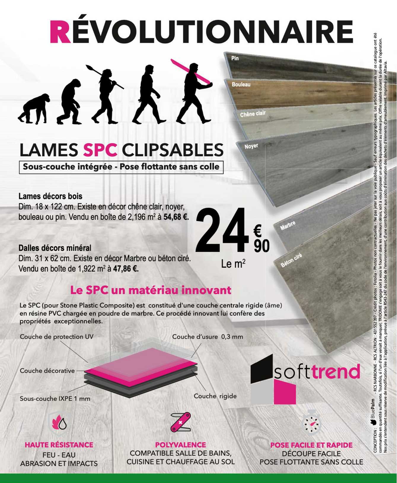 lames décors bois, dalles décors minéral softtrend