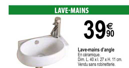 lave-mains d'angle