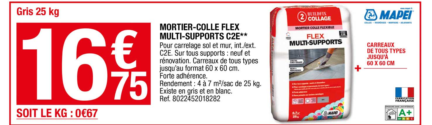 Mortier-colle Flex Multi-supports C2e