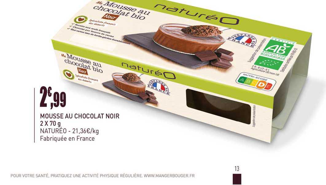 Mousse Au Chocolat Noir 2 X 70 G