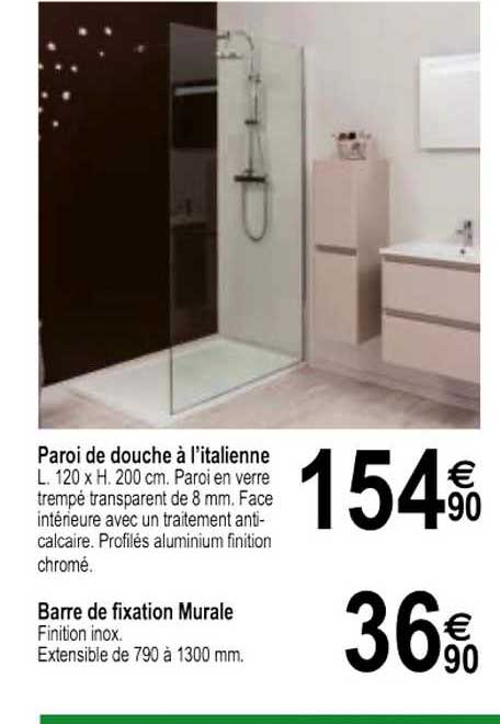 paroi de douche à l'italienne