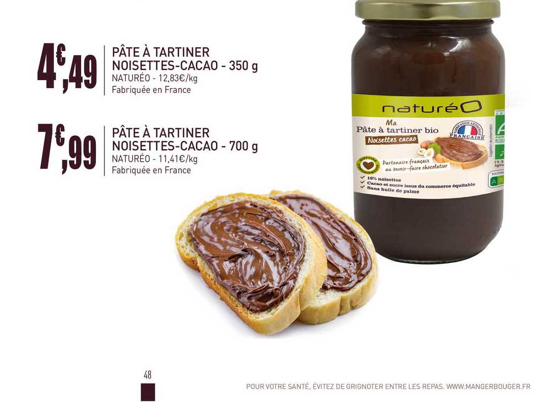 Pâte à Tartiner Noisettes-cacao - 350 G, Pâte à Tartiner Noisettes-cacao - 700 G