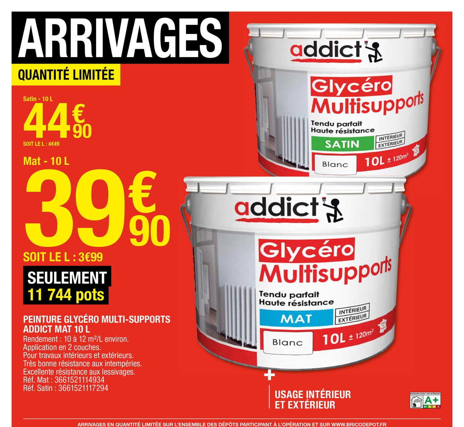 peinture glycéro multi-supports addict mat 10 l