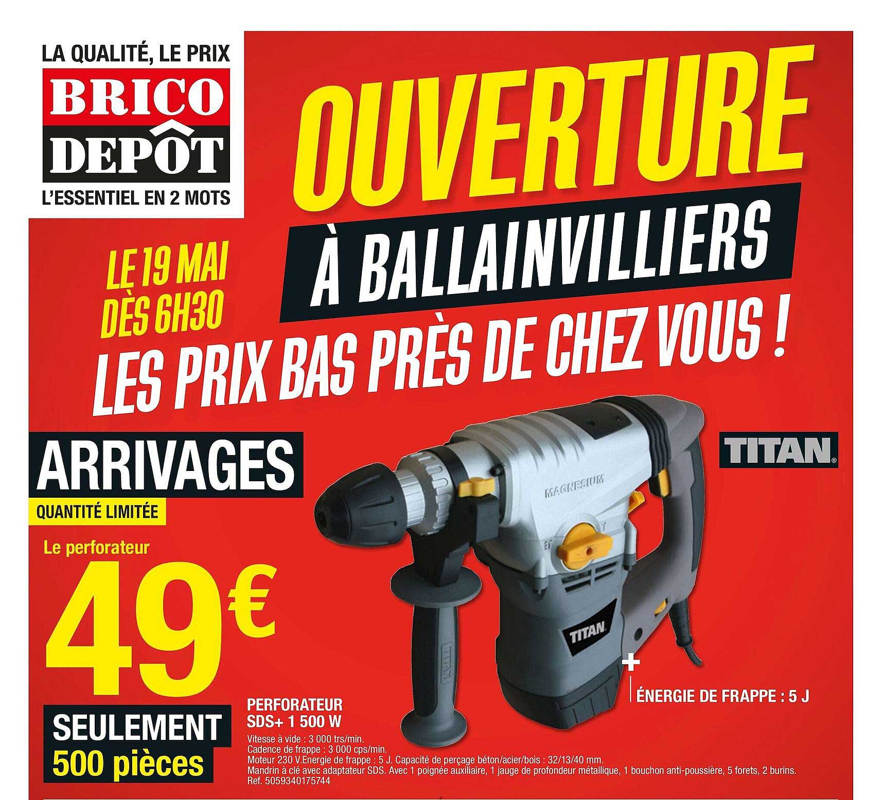 perforateur sds+ 1500 w titan