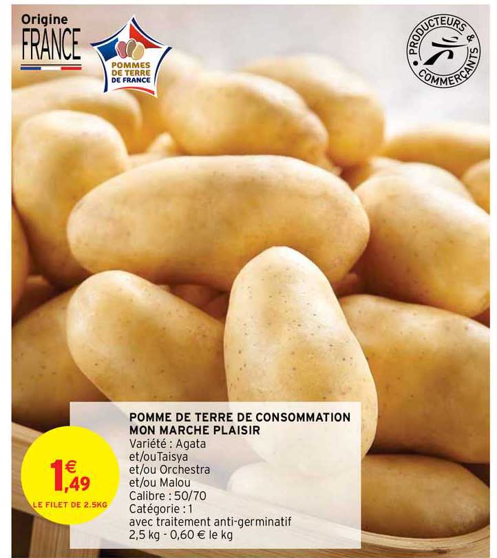 pomme de terre de consommation mon marché plaisir