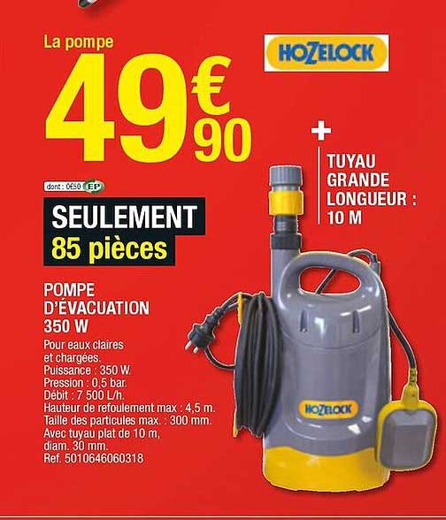 pompe d'évacuation 350 w hozelock
